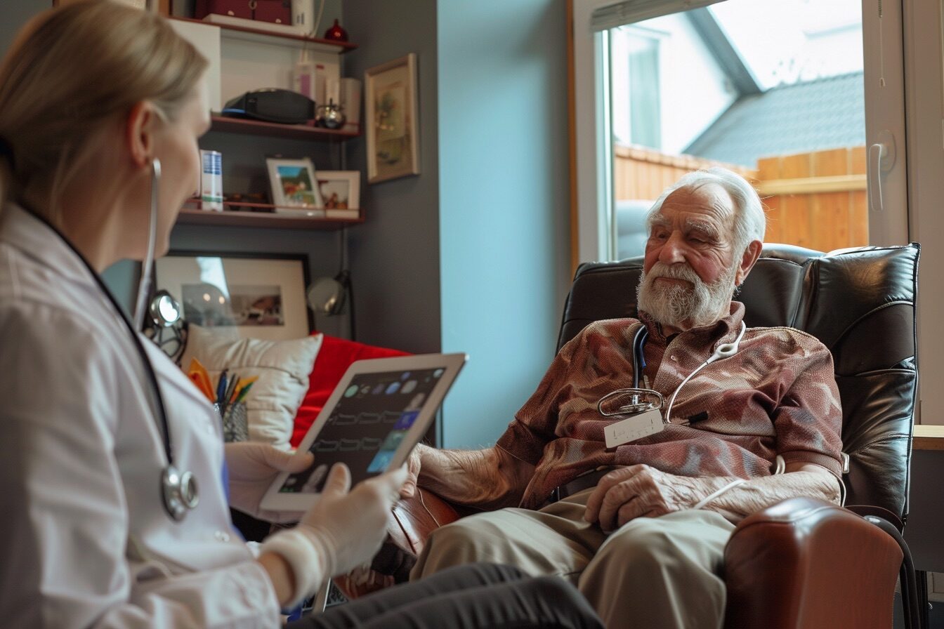 Telemedizin im Einsatz: Videokonferenz zwischen Pflegekraft und Arzt
